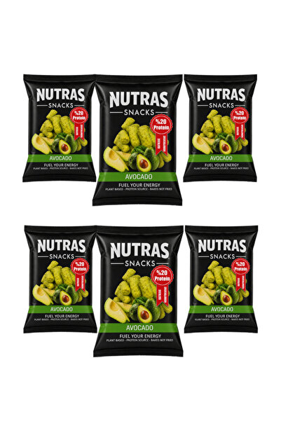 NUTRAS 6'lı Avocado Cips 50 g x 6 – Avokado Aromalı, Yüksek Proteinli, Katkıs...