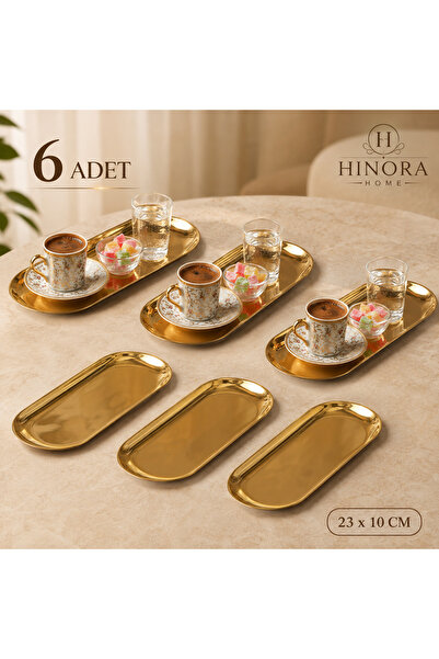 Hinora 6-Piece Coffee Presentation Tray Set 23X10 cm Metal Serving Presentati...