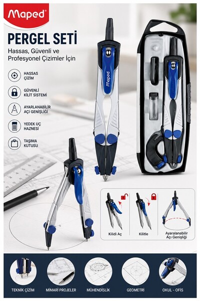 Artmaster Metal Pergel Seti 1 Adet Maped 538700 Technic Compact Profesyonel P...