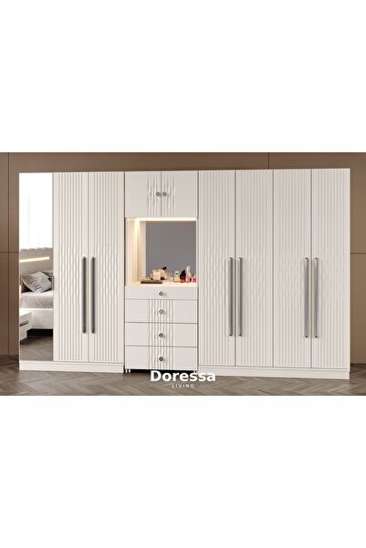 Doressa Living Rossa 7 Kapılı Şifonyer Modüllü Gardırop