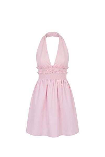 Havoş Light Pink Gipeli Backless Dress