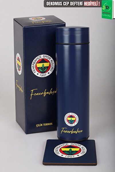 Fenerbahçe X Dekomus Licensed 500 ml Steel Flask and Mug Coaster Set