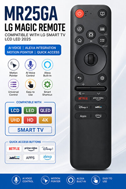 Generic MR25GA LG Magic Remote Compatible with LG Smart TV LCD LED 2025 – AI ...