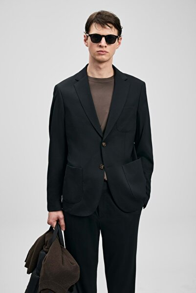 Lufian 111140175 Noa Spor Erkek Blazer Ceket Slim Fit Erkek Ceket SİYAH