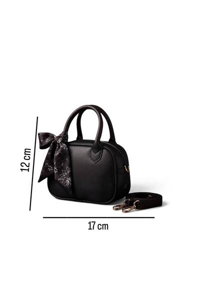BACHUS Mini Hand and Shoulder Bag with Fular Detail in Faux Leather