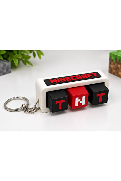 Genel Markalar Minecraft 3 Tuşlu Clicker Anahtarlık 3D Tasarım Oyuncu Aksesuarı