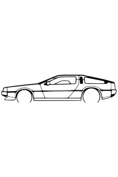 OEM Decorațiune DeLorean DMC-12 – Siluetă 3D, design minimalist al mașinii