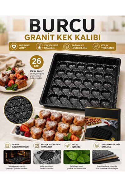 Genel Markalar Burcu Kalp desenli Kek kalıbı