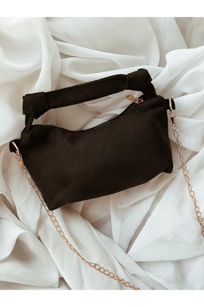 SANTA FLEX Suede Black Soft Modern Leather Stylish Elegant Chain Strap Hand a...