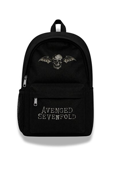 Fuddy Moda Rucsac unisex cu imprimeu Avenged Sevenfold, geantă de școală cu t...