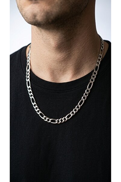 SEVMİNE Apex Chain Necklace – Men's 316L Steel Figaro Chain Necklace 60cm