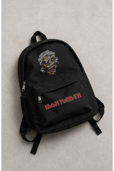 Fuddy Moda Unisex Iron Maiden Printed Backpack, Rock Band Themed School Bag
