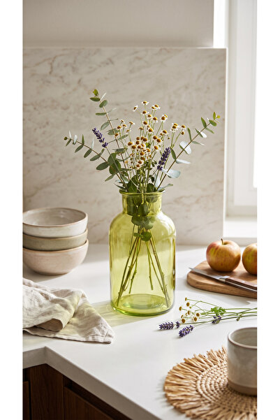zezedesing Decorative Colored Glass Vase 20X10 cm – Modern Flower Vase, Livin...