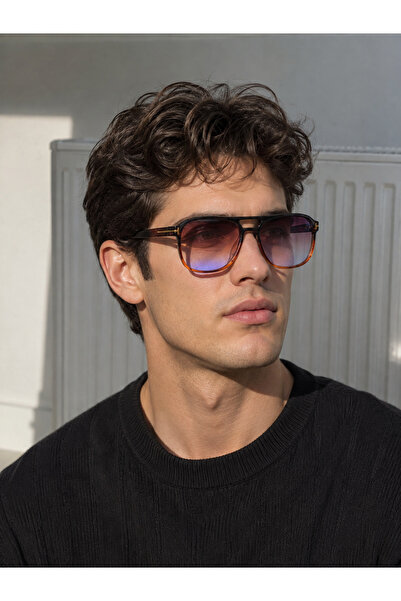 Mise Aksesuar Gradient Color Glass Men's Sunglasses Uv400 A870T