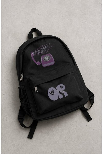 Fuddy Moda Unisex Bad Idea Right Printed Backpack, Olivia Rodrigo Themed Scho...