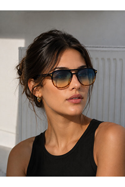 Mise Aksesuar Gradient Color Glass Men's Sunglasses Uv400 A873T