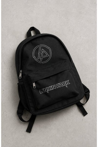 Fuddy Moda Unisex Linkin Park Logo Printed Backpack, Rock Band Themed School Bag