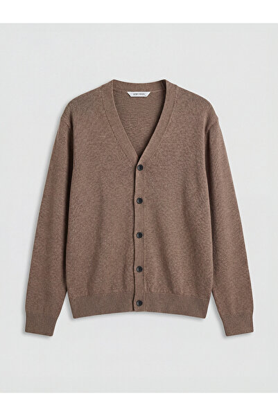 LC Waikiki Peak New Season Standard Fit V-Neck Men's Knitwear Cardigan