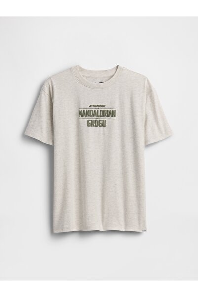 GAP Erkek Çocuk Açık Gri Star Wars Relaxed Grafik Baskılı T-Shirt