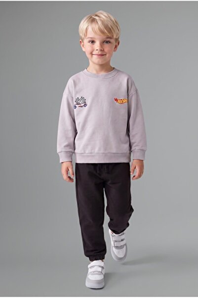 DeFacto Hot Wheels Licensed Printed Crew Neck Basic Sweatshirt and Jogger Swe...
