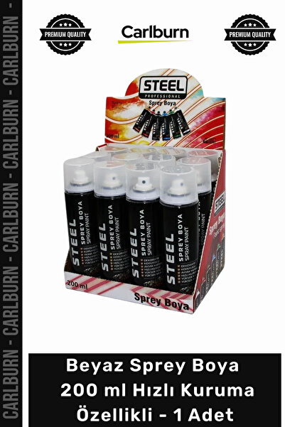 Carlburn #SpreyBoya Akrilik Kapatıcı Ahşap Metal Plastik Beyaz Sprey Boya 200...