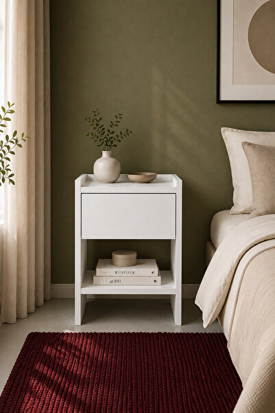 GOOD NİGHT Home Keto Tek Çekmeceli Komodin 38x52x40 cm Modern Tasarım
