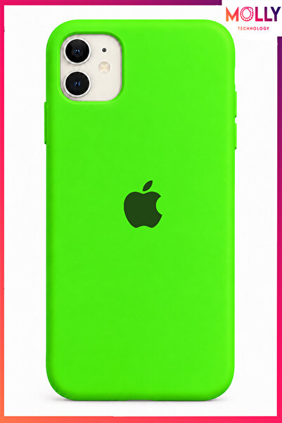 Molly iPhone 11 İçin Chartreuse Lansman Soft İçi Kadife Mat Silikon Kılıf