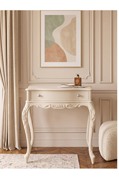 Woodenbend Milano Beyaz Dresuar 92x45x83 cm | Klasik Ahşap Antre ve Hol Dresuarı