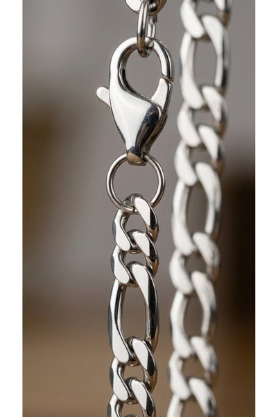 SEVMİNE Apex Chain Bracelet – Men's 316L Steel Figaro Chain Bracelet 20cm