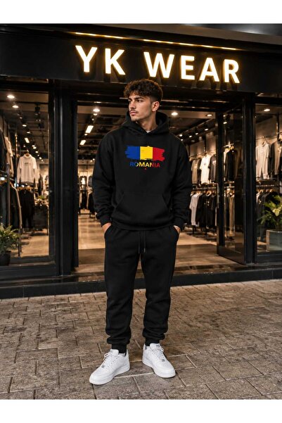 YK WEAR Rumunski logo segment unisex trenerke sa kapuljačom