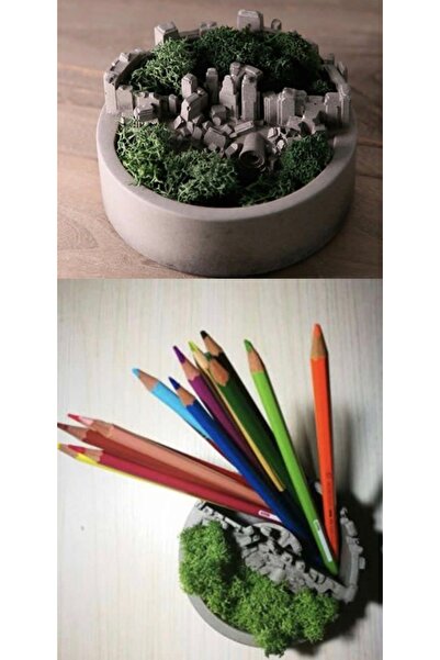 morlalem m 11cm Round Skyscraper City Flowerpot Pen Holder Silicone Mold K-15...