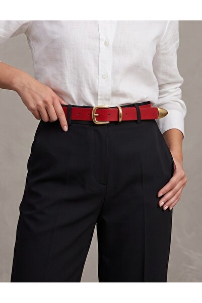 derikem 100% Genuine Leather Women's Belt – Gold Bridge & Gold End Detail, 3 ...