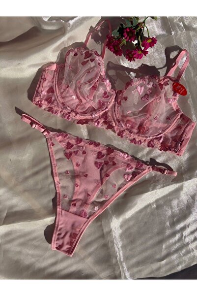 Lady's First Büyük Beden C Kap Dantelli Bralet Takım