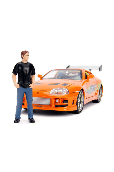 Jada Toys Set mașină Toyota Supra Fast & Furious + figurină Brian