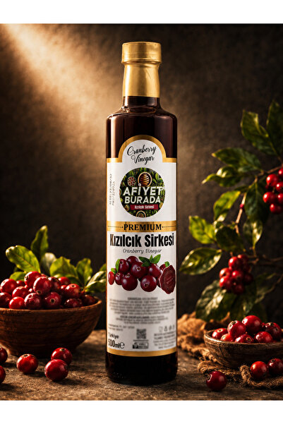 afiyet burada Premium Organik Kızılcık Sirkesi 500 ml. - %100 Doğal Fermantas...