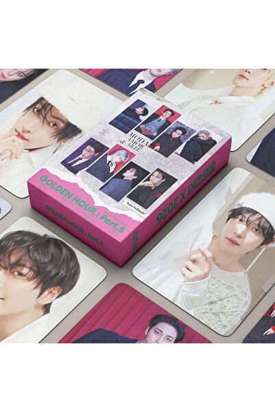 Kpop Dünyasi ATEEZ '' Golden Hour : Part.5 '' Çift Yön Baskılı Lomo Card Seti...