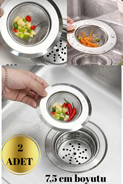 BRE HOME li Paslanmaz Mutfak Lavabo Süzgeci 7.5 cm - Tıkanıklık Önleyici İnce...