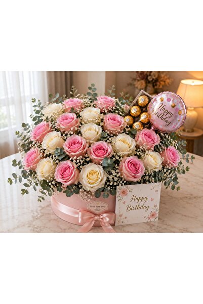 Crescent Flowers 10White12PinkRose6Chocolate1BollonGb