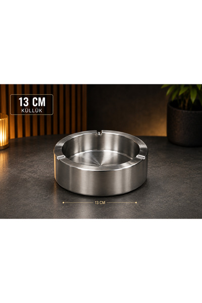 Decovio Srednje velika čelična luksuzna pepeljara 13 cm 1 komad