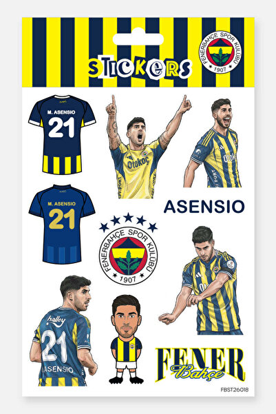 Fenerbahçe Σετ Αυτοκόλλητων Asensio - Αυθεντικό με Άδεια Χρήσης