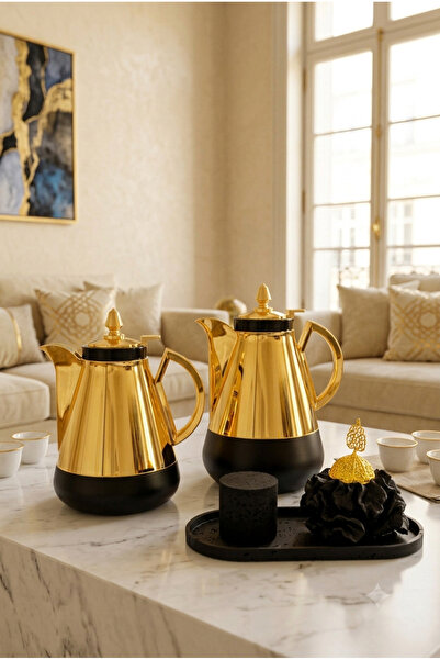 Generic Trams Tea and Coffee Set 1+1 Liter Plastic Inside Glass with Steam Po...