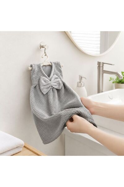 idei Princess dress-shaped hand towel with bow 31×25 cm, highly absorbent, wi...