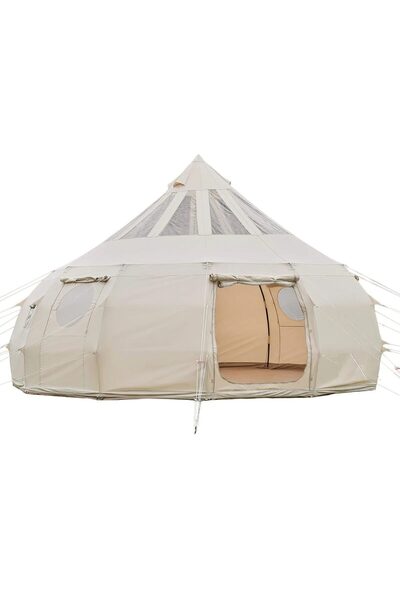 Vivatechnix Cort yurtă de glamping pentru 4 sezoane, diametru 5 m, înălțime 3...