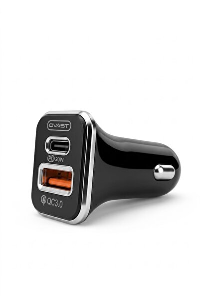 OVAST شاحن سيارة ثنائي المنفذ بقوة 38 واط |   PD 20W منفذ Type-C و QC 3.0 USB...