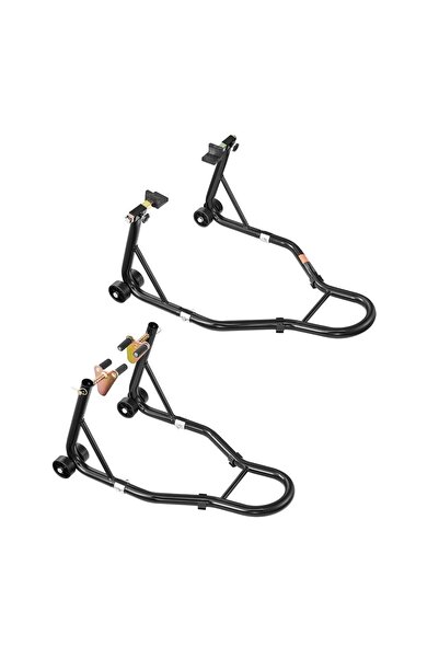 Vivatechnix Set de suporturi pentru roți față/spate, max 510 kg, Oțel, Lățime...