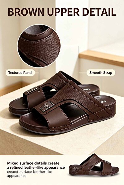 Amity Footwear KSA شباشب جلدية للرجال بحزامين، صنادل عربية كاجوال، نعل خارجي ...