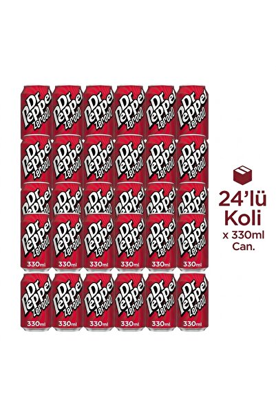 Dr. Pepper Dr Pepper Zero Şekersiz Gazlı İçecek Kutu 330 ml x 24 Adet (1 Koli)⁠