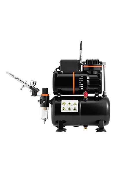 OMS Set aerograf cu compresor, 23-25 L/min, 120 W, duză de 0,3 mm, volum de 9...