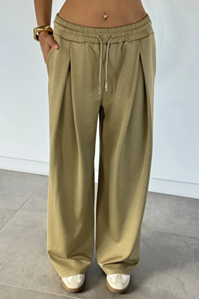 TOZLU Gülseli Women's Elastic Waist Palazzo Sweatpants