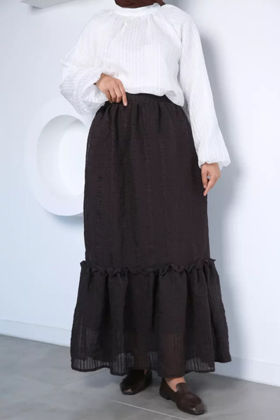 TOZLU Lined Hijab Skirt with Elastic Waist
